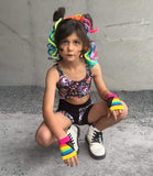 Gloves~ Rainbow Pride Striped fingerless gloves with mesh side vents for Kids and Adults
