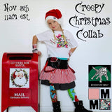 Girls Punk Skirt with Suspender Straps Christmas Candy Cane Ruffles Skirt Red White Green  toddlers big girl