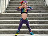 Rainbow Checks Crop Hoodie and Punk Pants with straps for Kids Pride