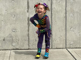 Rainbow Checks Crop Hoodie and Punk Pants with straps for Kids Pride