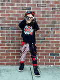 Kids Dead to Me Heart Joggers with straps ,unisex boys girls