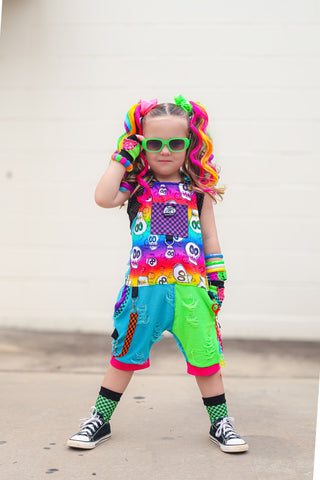Punk Kids Rainbow Overalls Unisex Style Kids Street Style