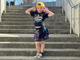Spring Skullz Punk Mini Skirt with Pockets for kids and Adults Customized Color Options available