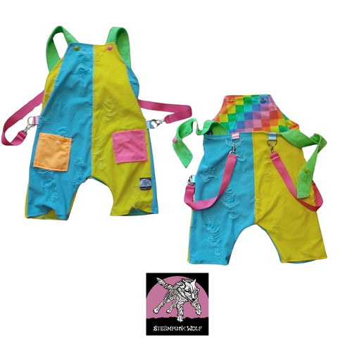 Rainbow Mix it Up Overalls Custom Colors for kids boys girls