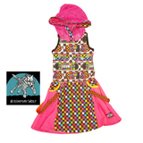 Punk Skater girl Dress mesh hoodie in Rainbow Checks and your Choice of Colors